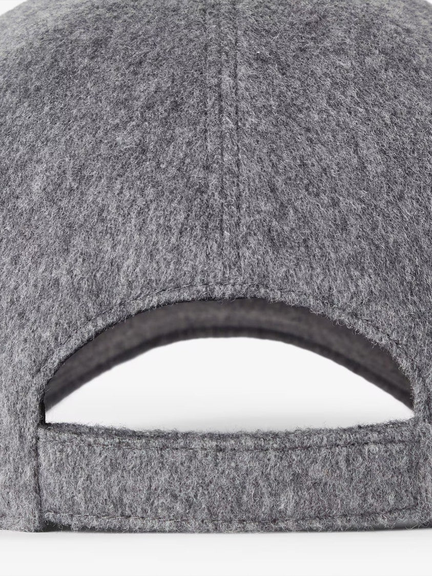 Fendi Baseball Ff Grey Felt-Like Adjustable Cap