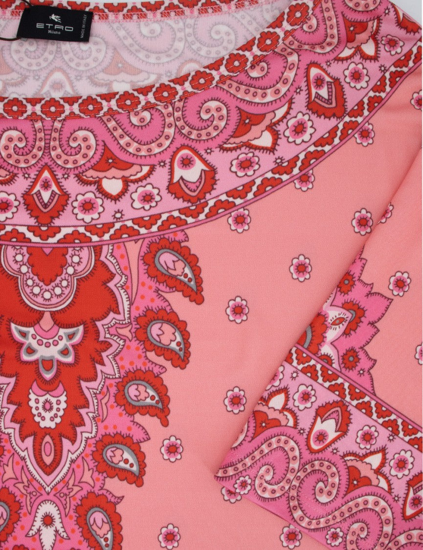 Etro Paisley Print Boat Neck Sweater