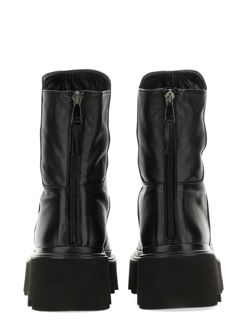 Elena Iachi Chunky Black Leather Boot