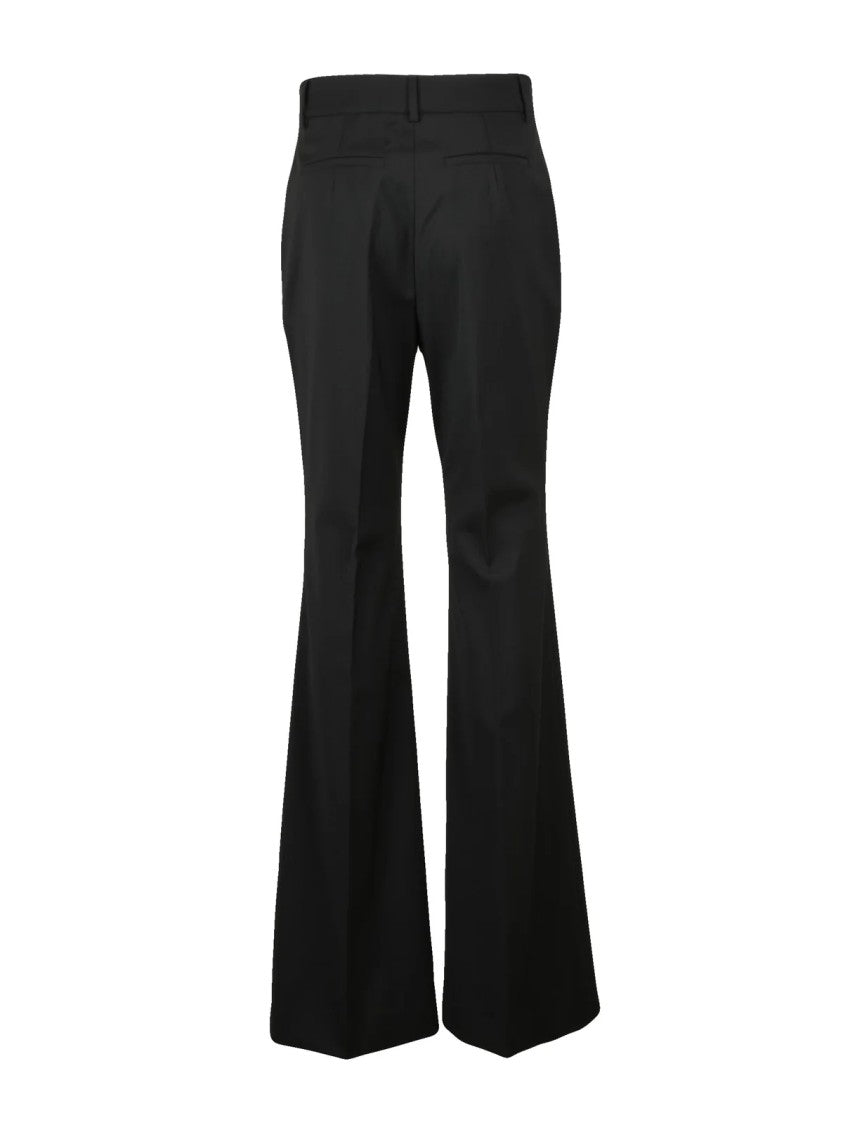 Sportmax Tailored Virgin Wool Trousers With Fitted Waist And Flared Hem