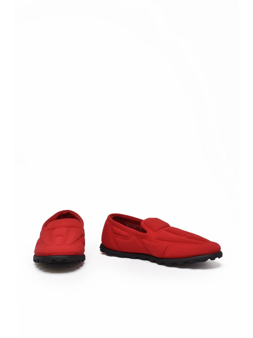 Dolce & Gabbana Red Neoprene Rubber Sole Loafers