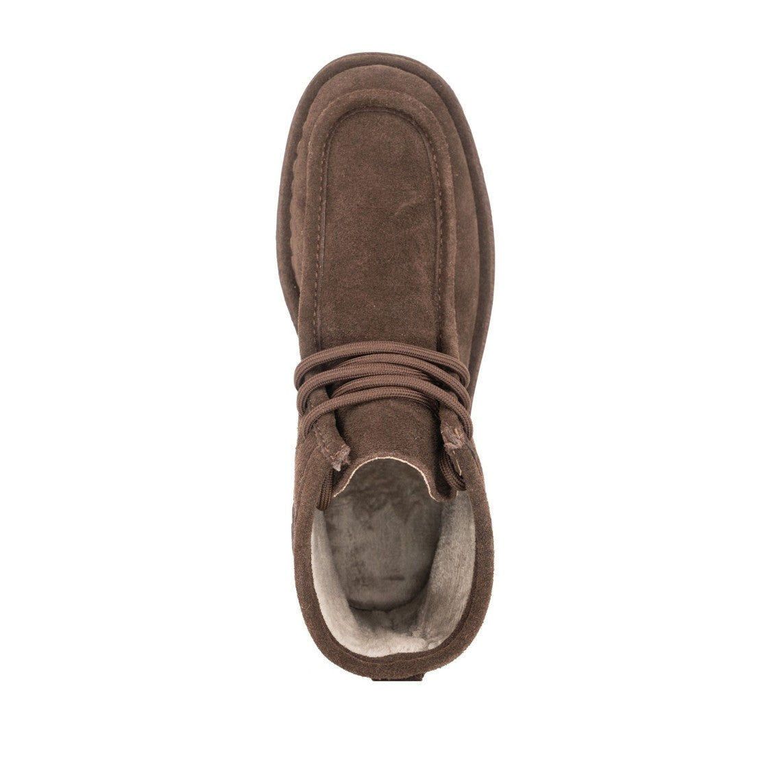 Linda Baumann Brown Moccasin-Inspired Lace-Up Leather Ankle Boots