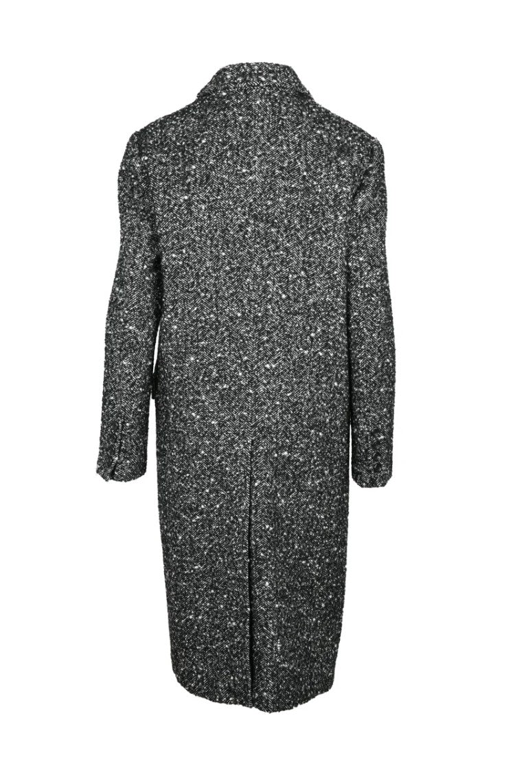 Liu Jo Long Double-Breasted Coat - Black/White