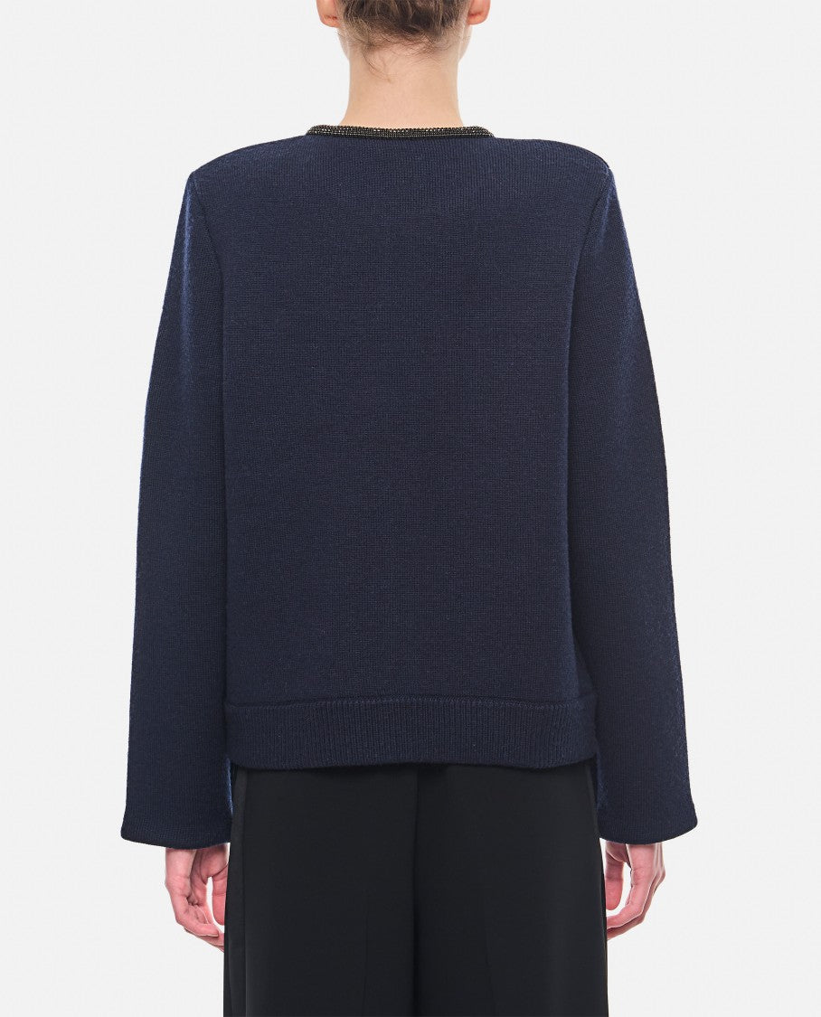 Self-Portrait Embellished Knit Cardigan