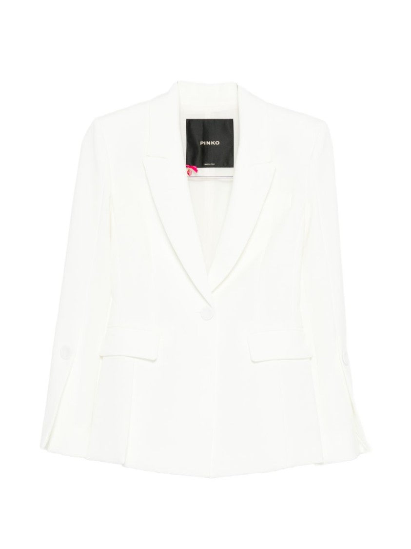Pinko White Tailored Blazer With Structured Fit