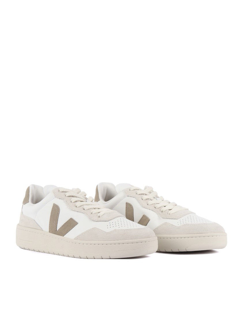 Veja White Taupe Side Logo Sneakers