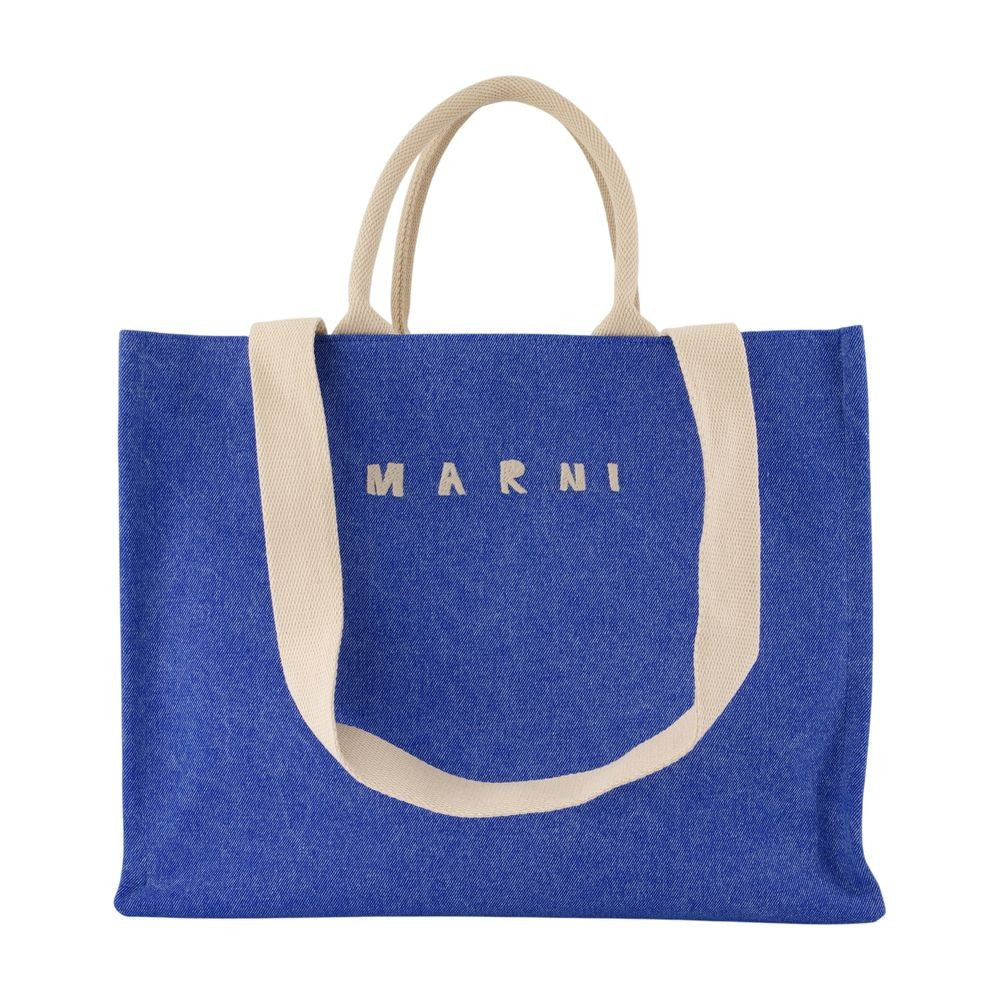 Marni Large Shopper Bag - Cotton - Blue
