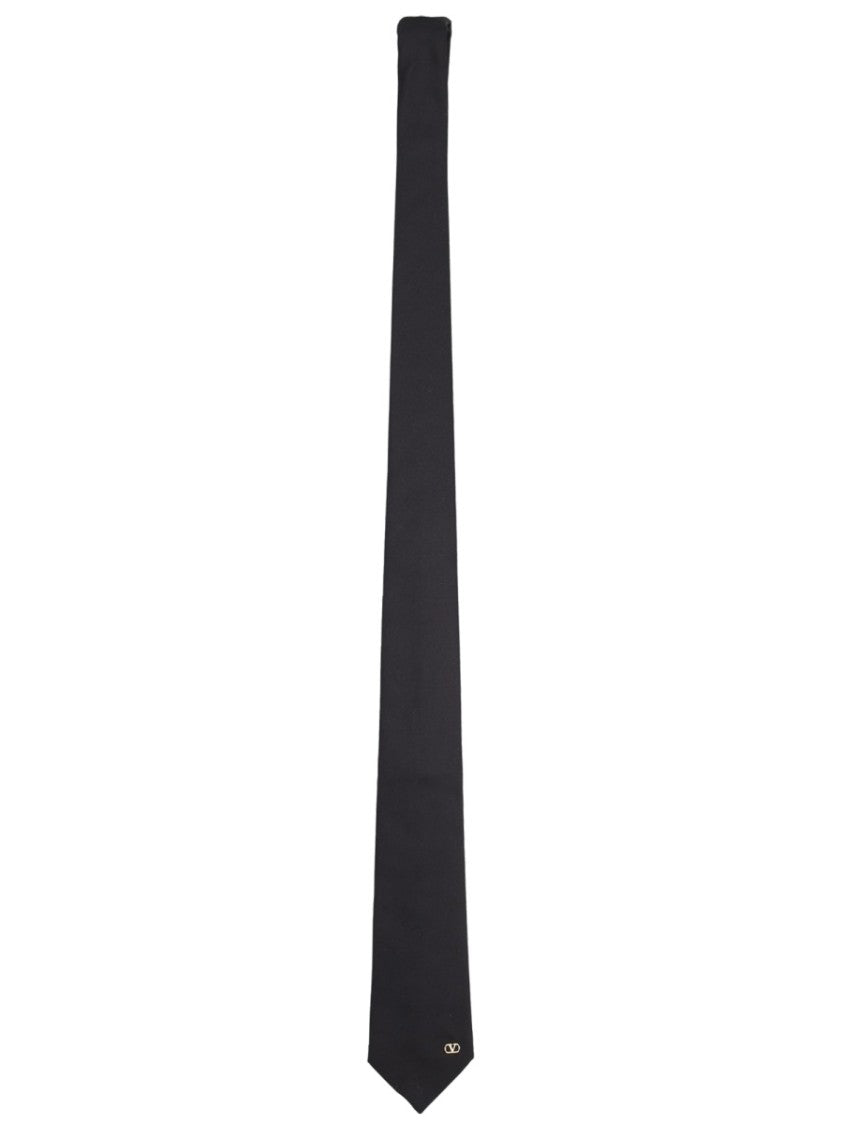 Valentino Garavani Sleek Silk Logo Tie
