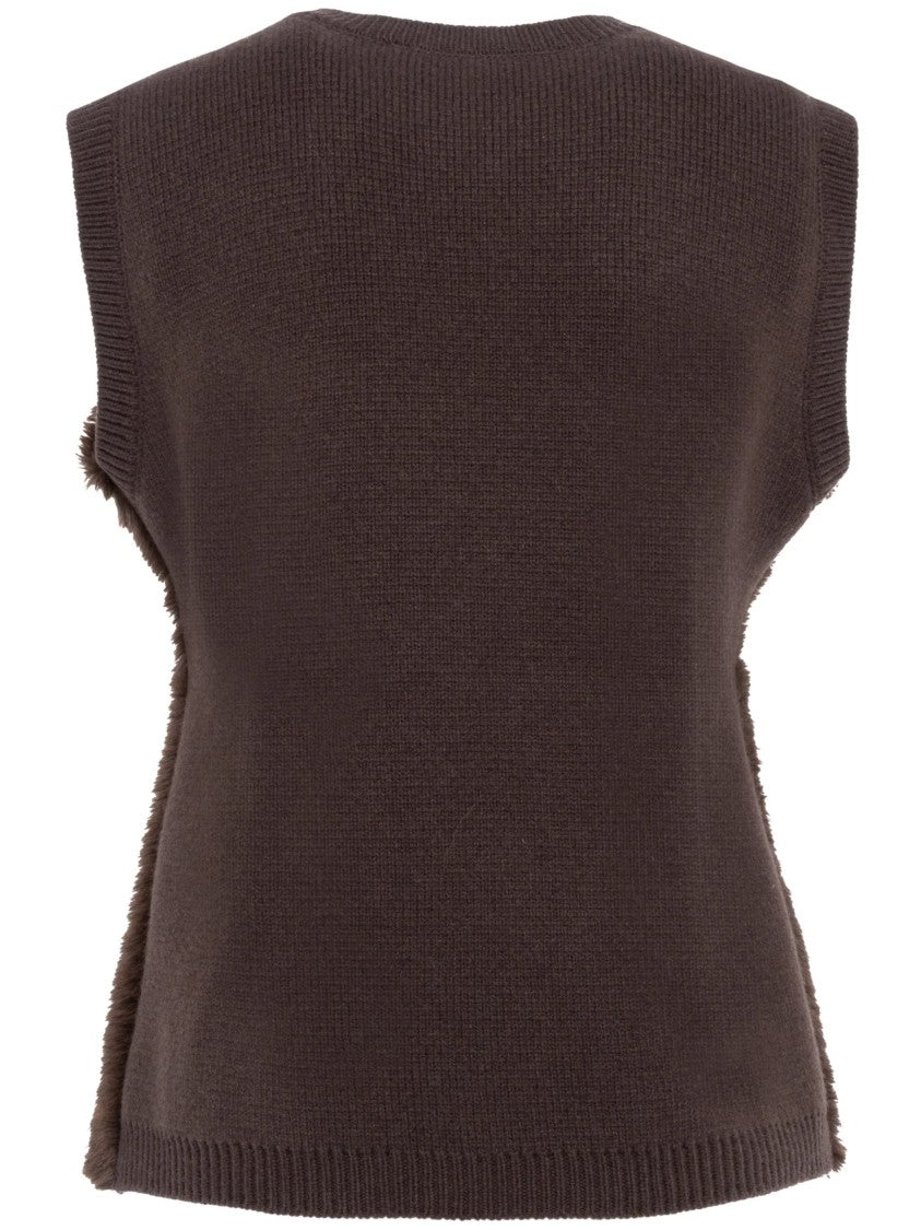 Tela Seok Plush Front Panel Gilet Vest