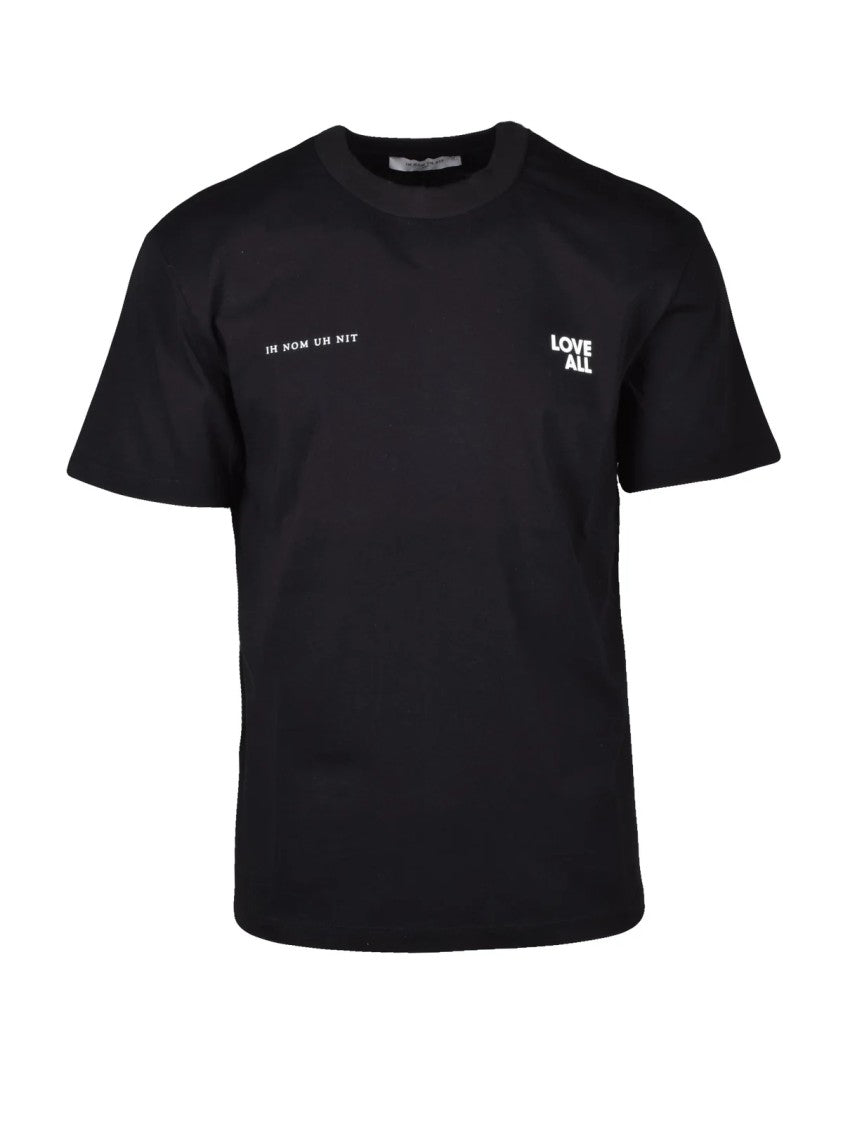 Ih Nom Uh Nit Black Comfortable Fit Crew Neck Cotton T-Shirt