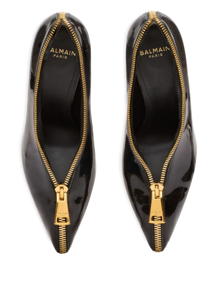 Balmain Black Silk And Nylon Stiletto Pumps