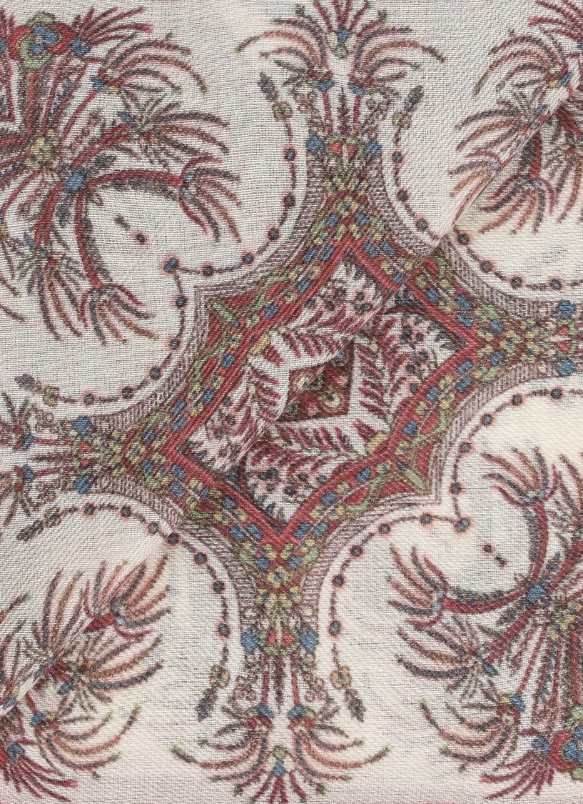 Etro Red Silk-Cashmere And Silk Stole