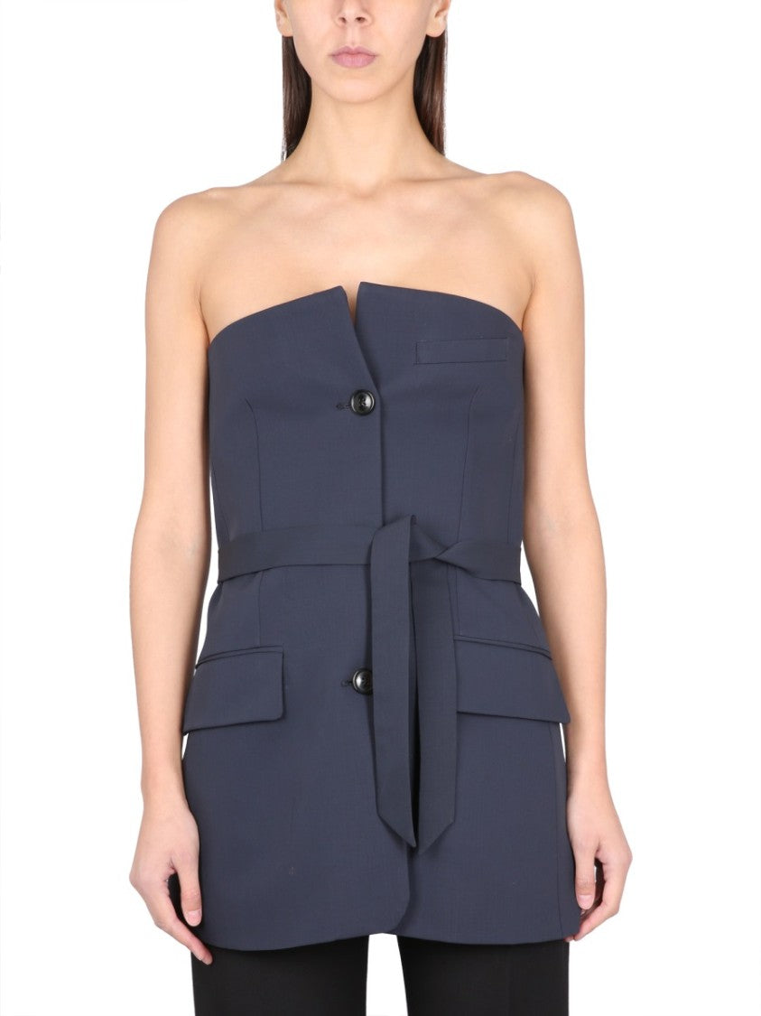 Our Legacy Tailored Strapless Top With Belted Waist