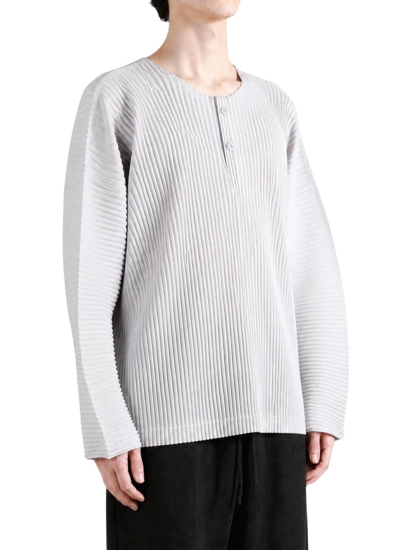 Homme Plissé Issey Miyake September White Voluminous Pleated Top