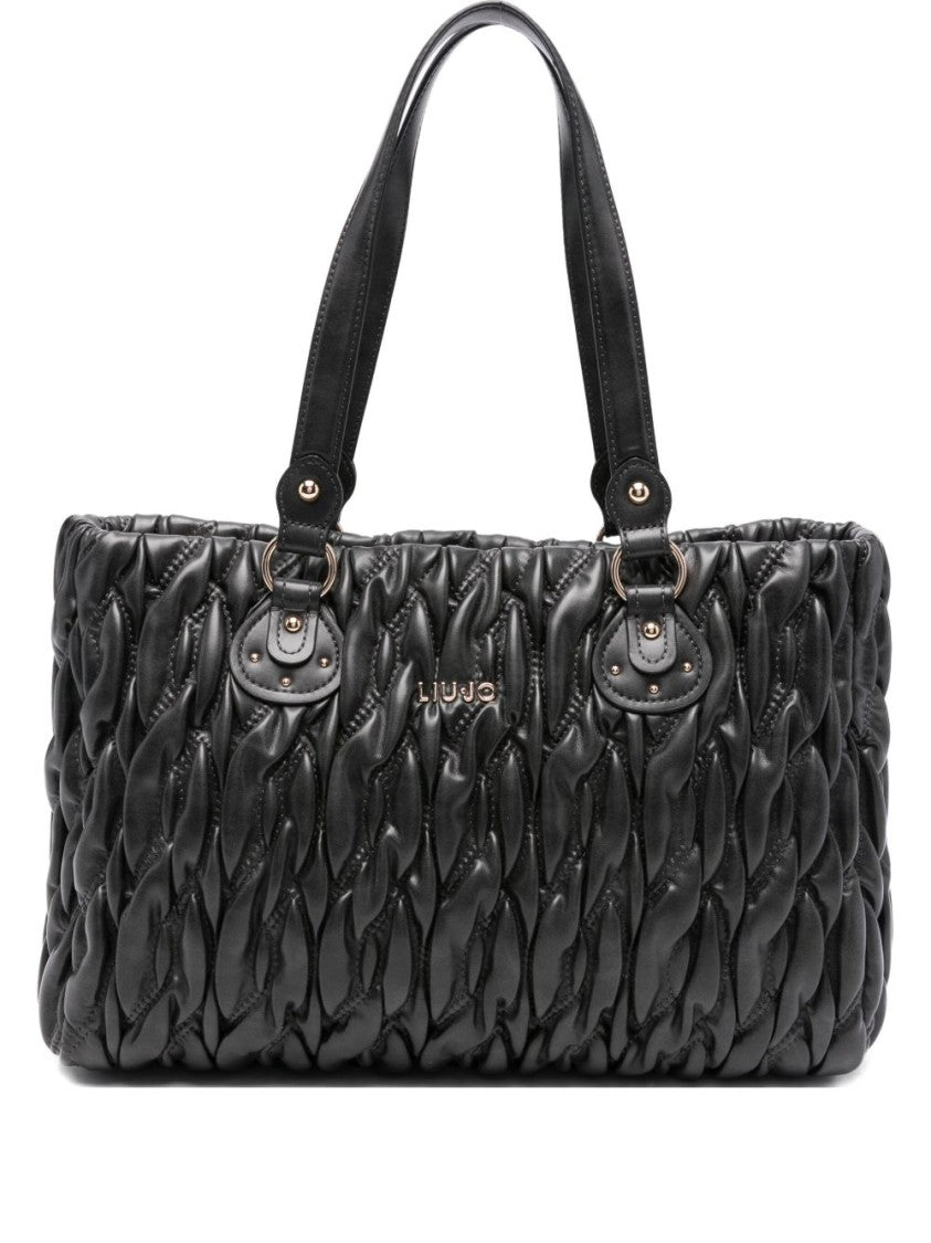 Liu Jo Rectangular Quilted Shoulder Bag With Metallic Logo