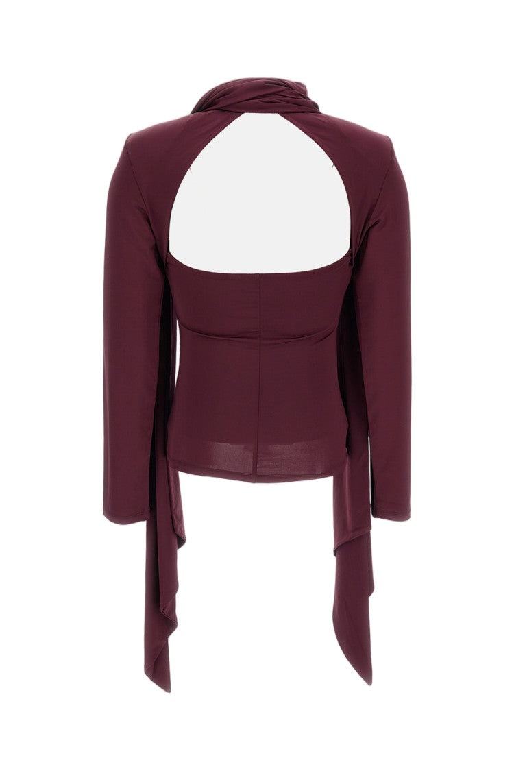 Rotate Long-Sleeved Scarf Top