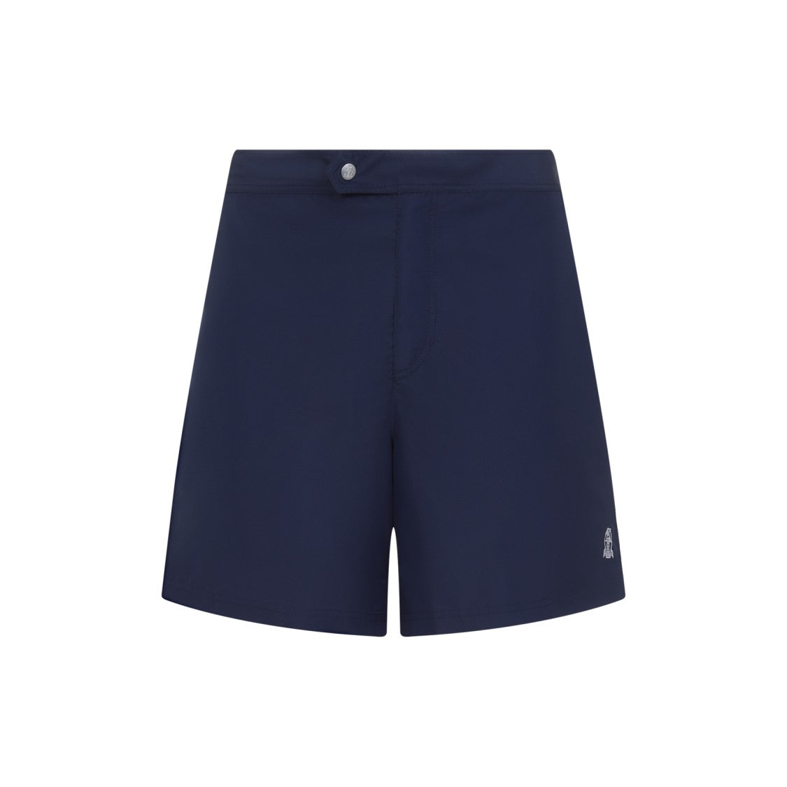 Brunello Cucinelli Classic Blue Swim Shorts With Subtle Logo Detail