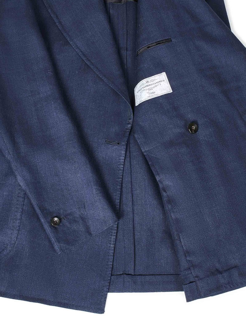Franzese Collection Vintage Blue Linen Blazer