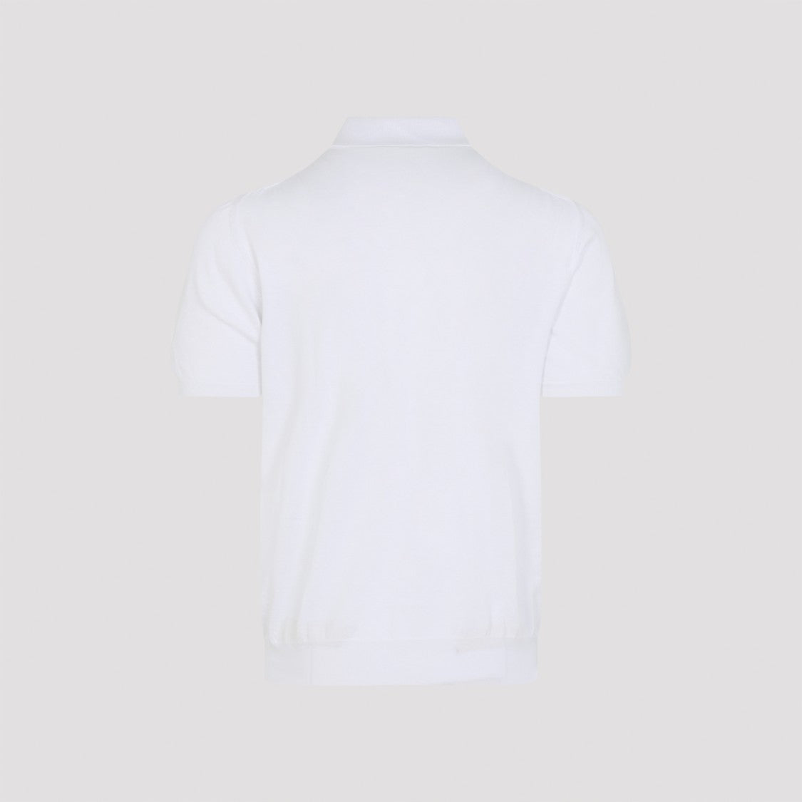 Kiton Classic White Polo Shirt With Traditional Collar And Three-Button Placket