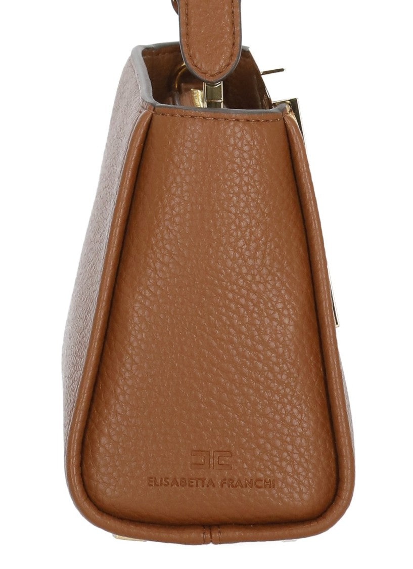 Elisabetta Franchi Leather-Effect Handbag With Gold Hardware And Removable Strap