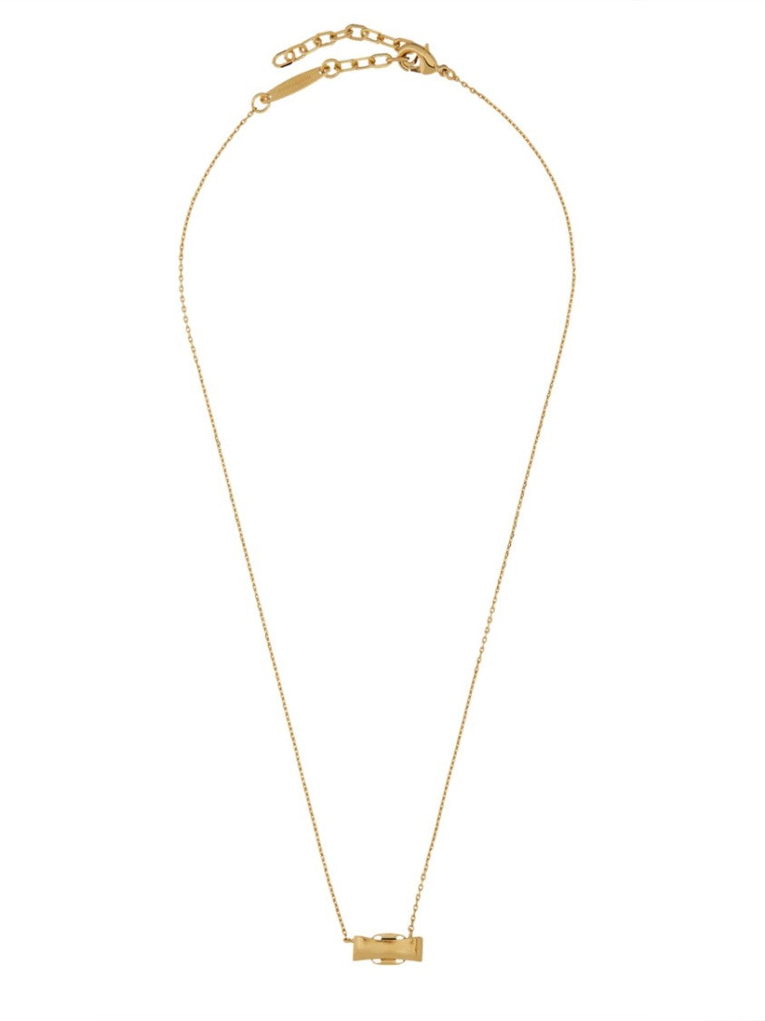 Ferragamo Bow Design Brass Necklace