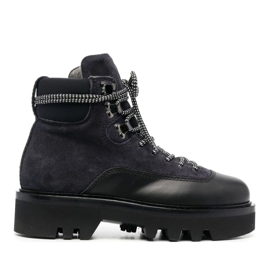 Furla Grey Rita Rugged Hiking Leather Ankle Boots