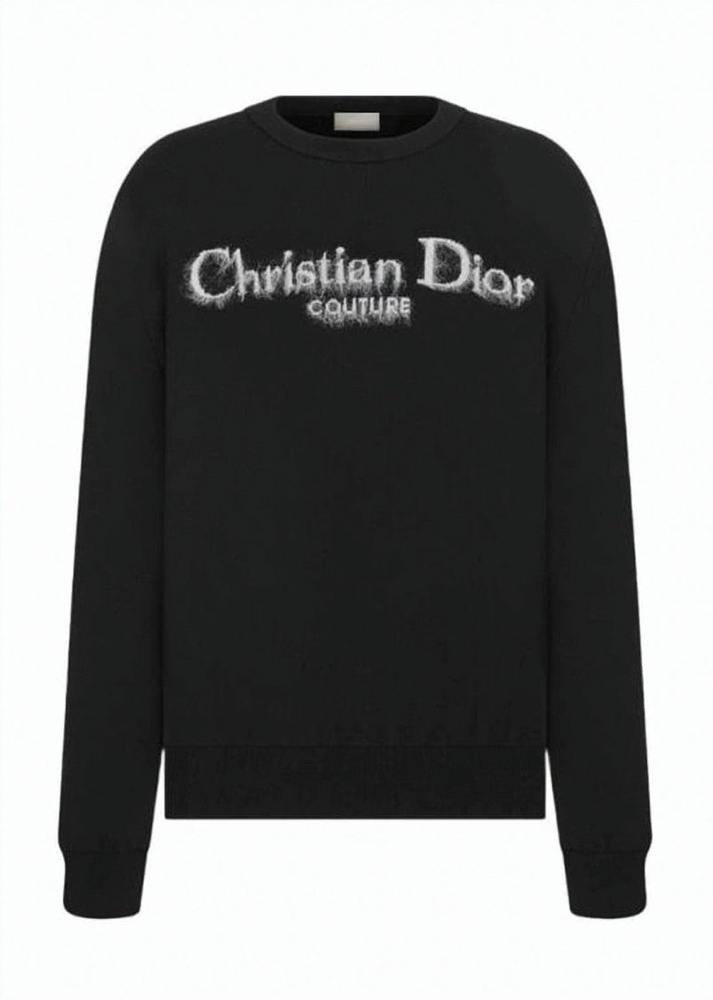 Dior Textured Black Wool Blend Sweater