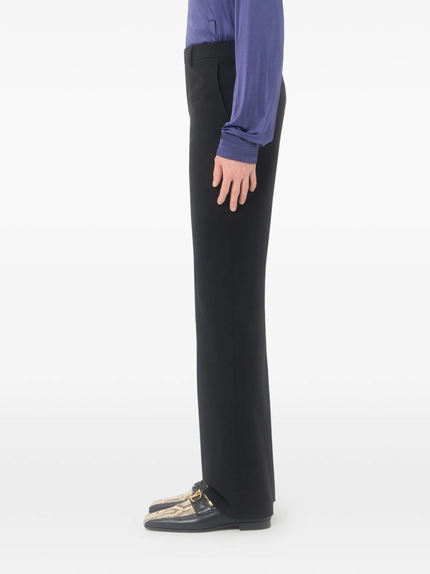 Valentino Black Formalwear Straight-Leg Wool Pants