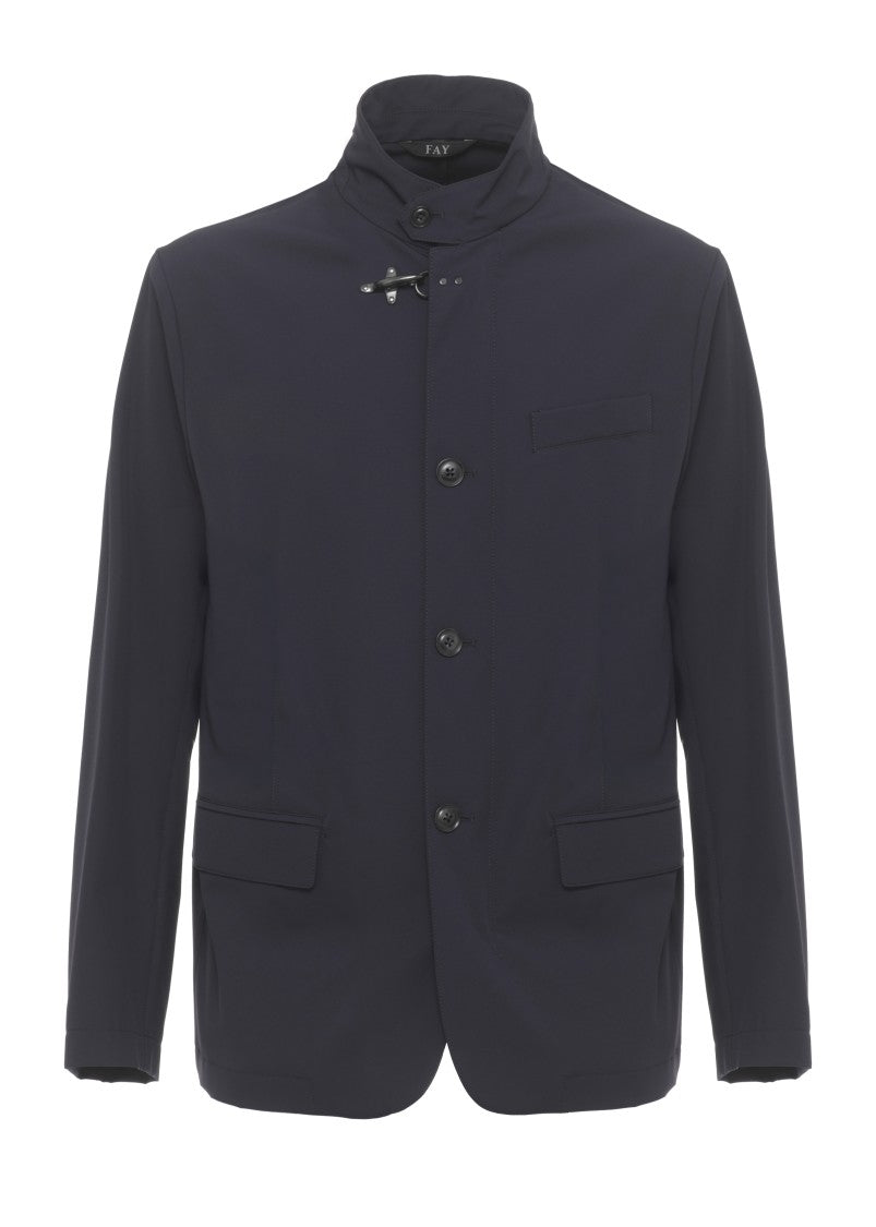 Fay Dark Blue Travel Hook-Fastening Jacket