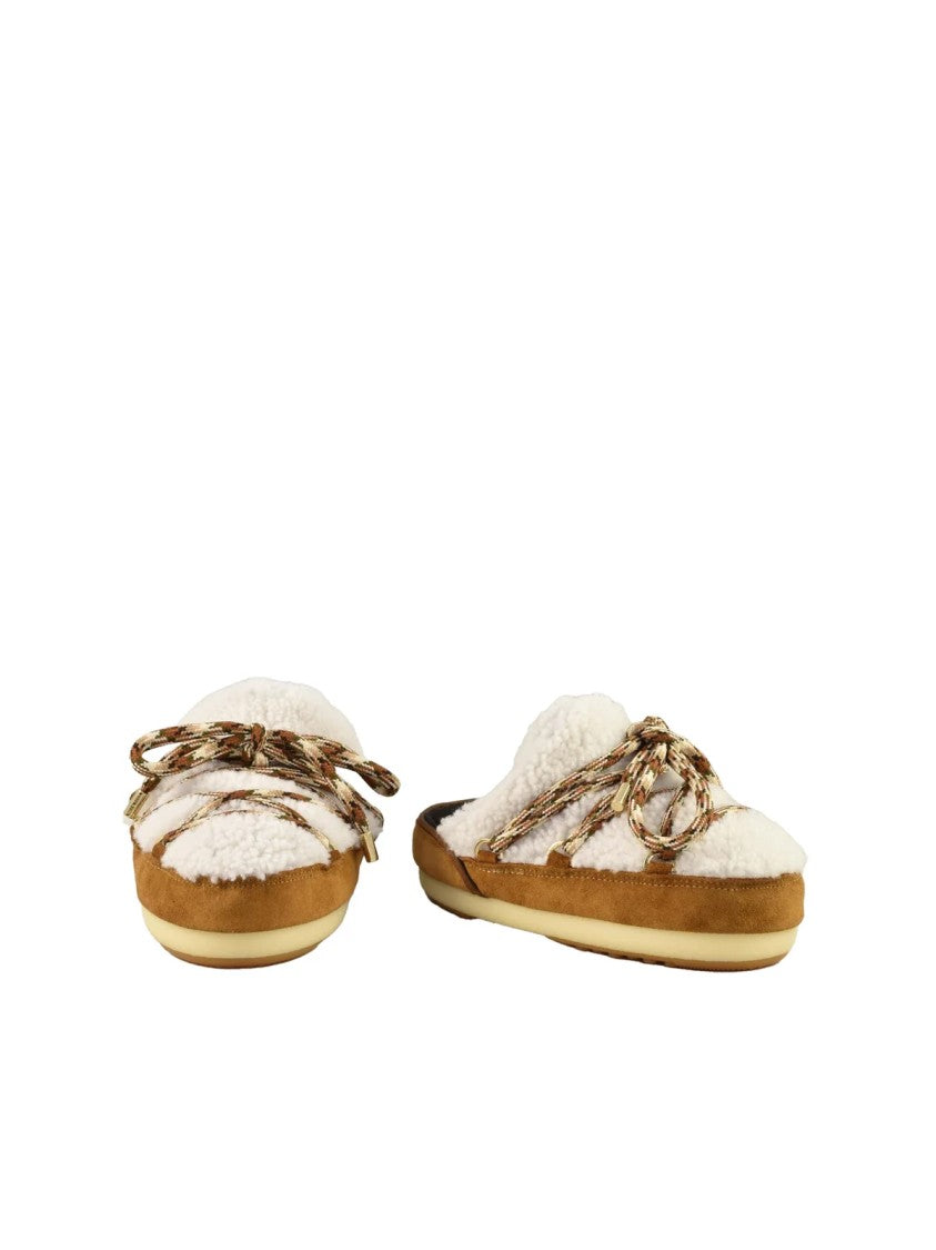 Moon Boot White/Beige Plush Mule