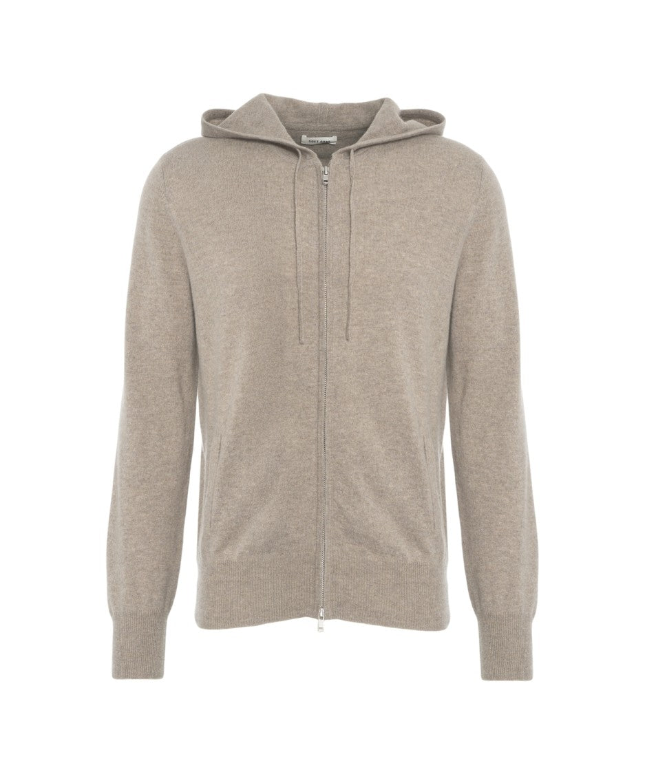 Soft Goat Cashmere Zip-Up Sweatshirt