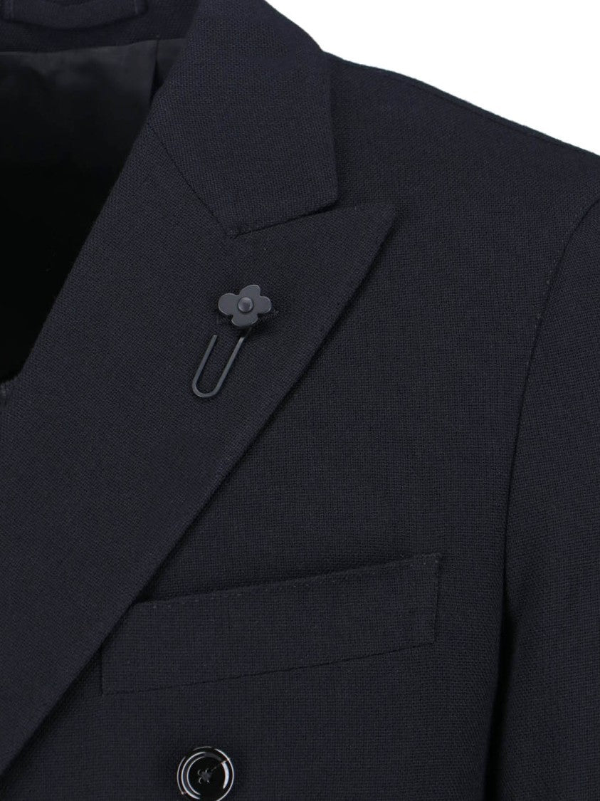 Lardini Double-Breasted Blazer Black