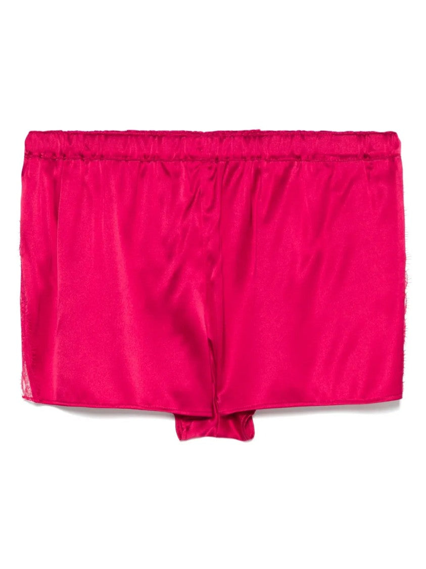 Agent Provocateur Red Gisele Silk-Blend Lace-Trim Shorts