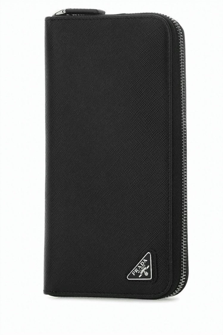 Prada Textured Leather Zip-Around Wallet