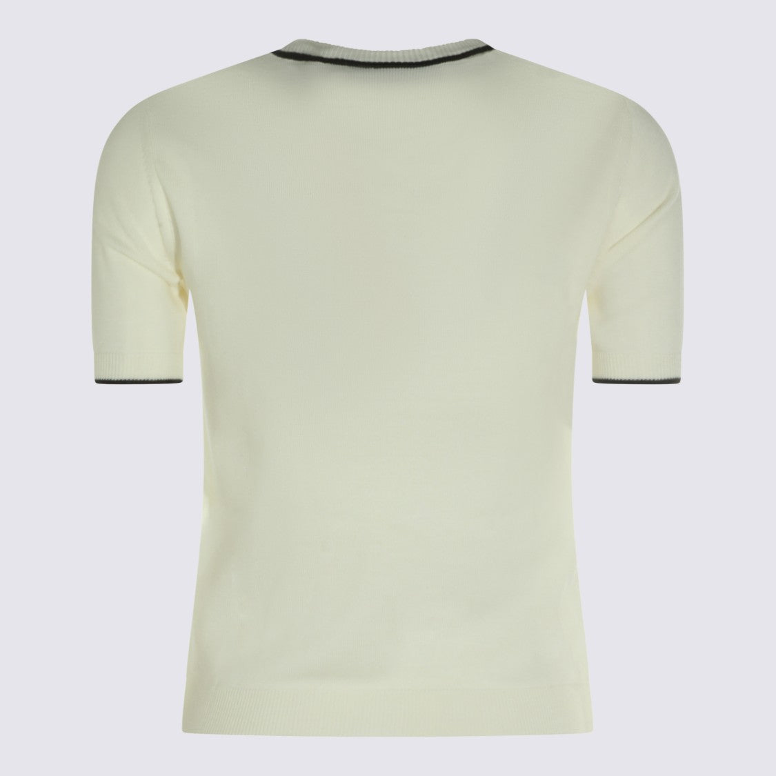 Valentino Short-Sleeved Fitted Sweater With Decorative Neckline Detail