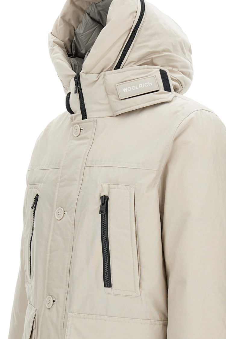 Woolrich Structured Black Parka With Adjustable Hood