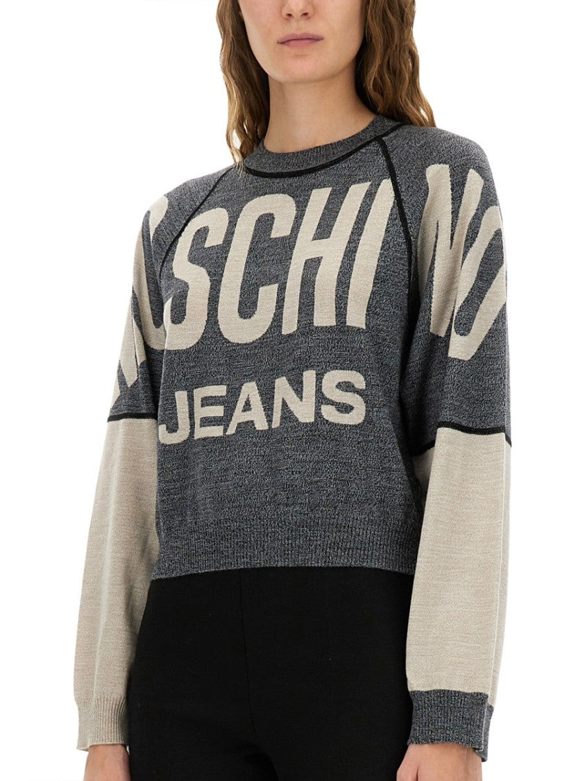 Moschino Cropped Jersey With Inlaid Logo