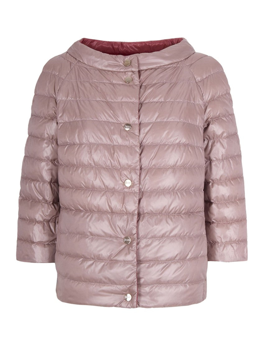 Herno Pink Funnel Neck Boudin Quilted Down Jacket