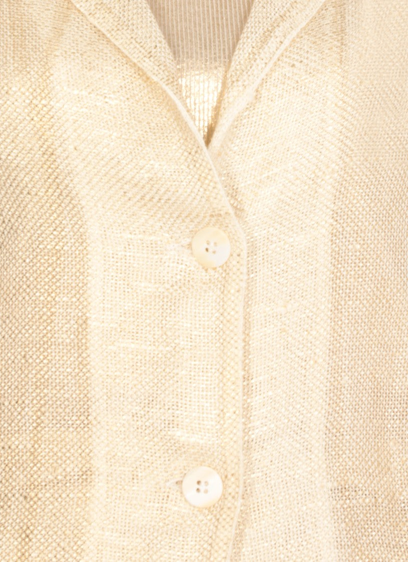 Avant Toi Gold Lurex Linen Blazer
