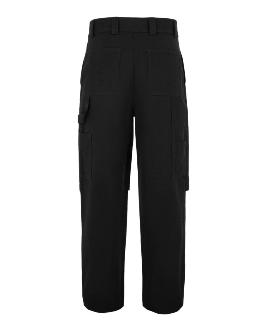 Off-White Double Layered Fabric Carpenter Pants With Relaxed Fit