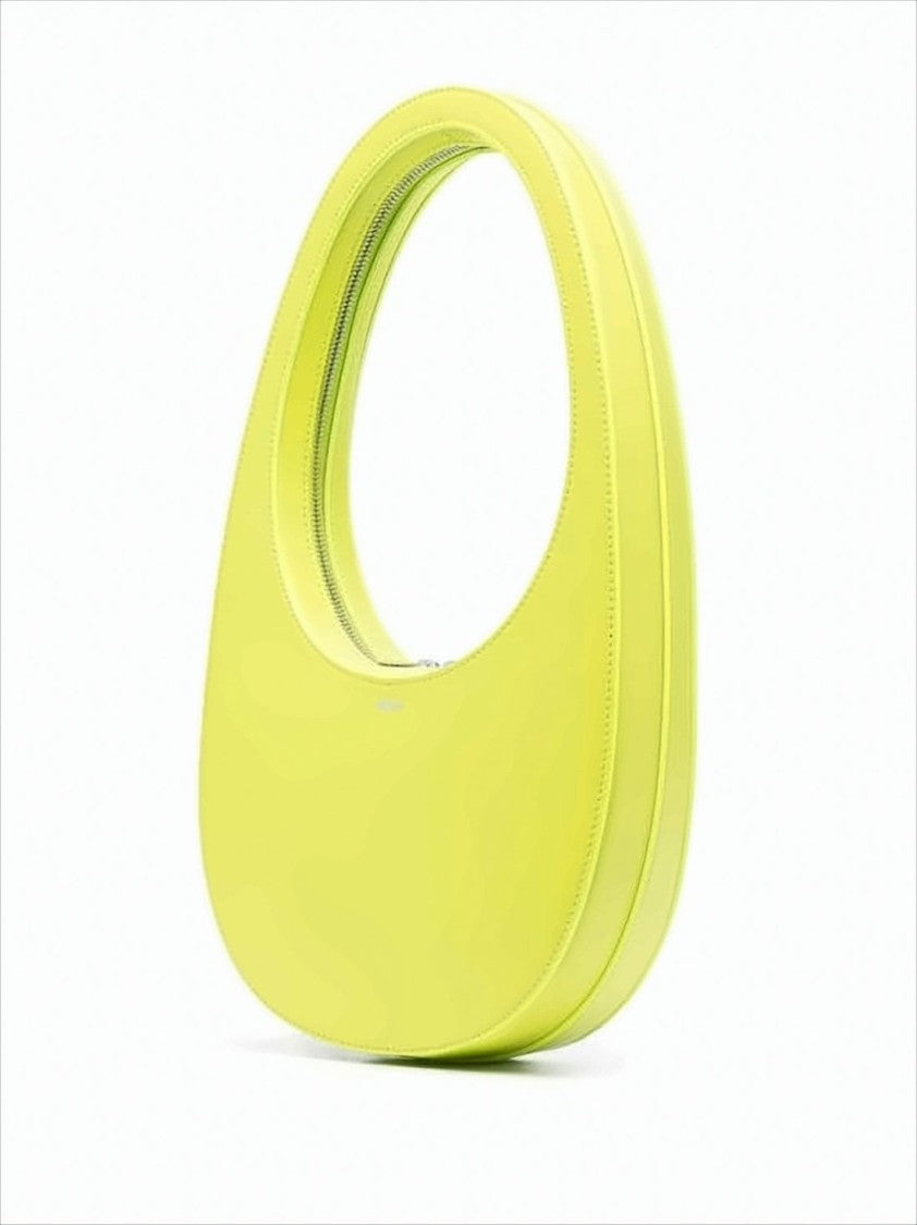 Coperni Crescent-Shaped Yellow Leather Tote Bag