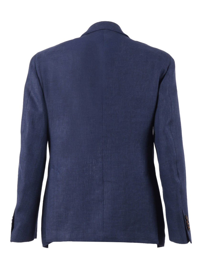 Luigi Bianchi Double Breasted Drop 7 Textured Blazer