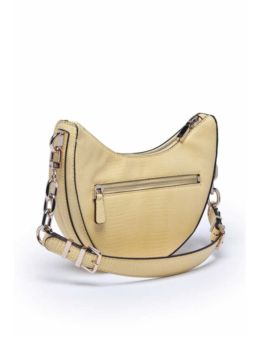 Guess Yellow Polyurethane Crescent Shoulder Bag