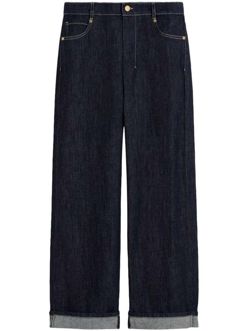 Max Mara Wide-Leg Cropped Jeans With Classic Five-Pocket Styling