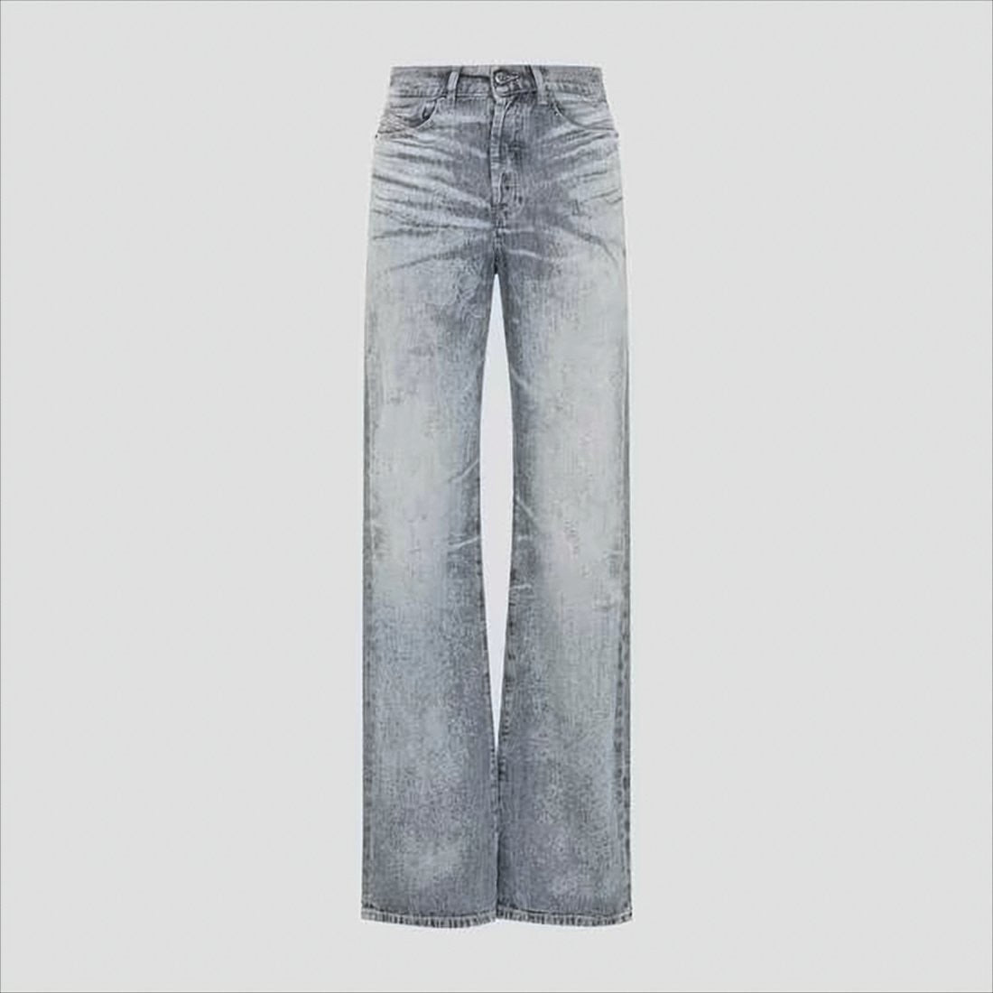 Diesel High-Waisted Wide-Leg Denim Jeans With Faded Wash