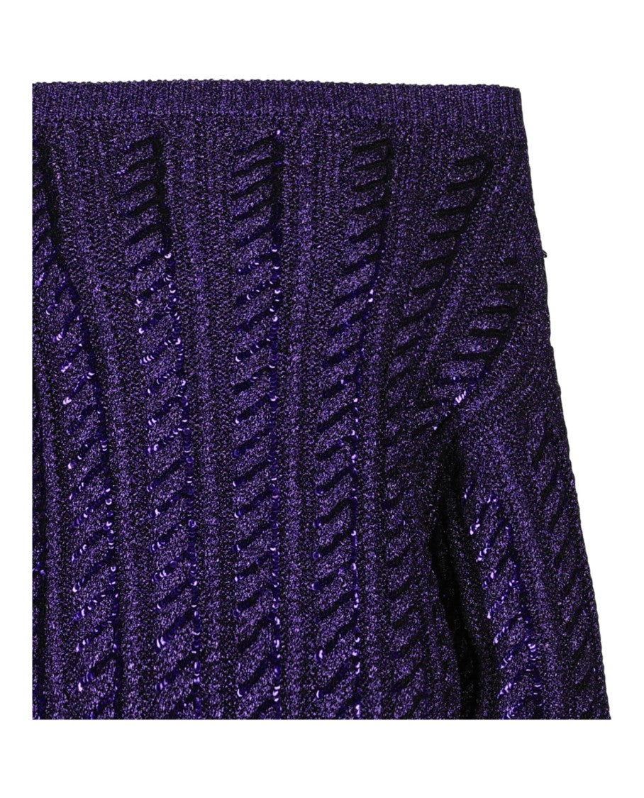 Valentino Off-The-Shoulder Metallic Cable Knit Sweater