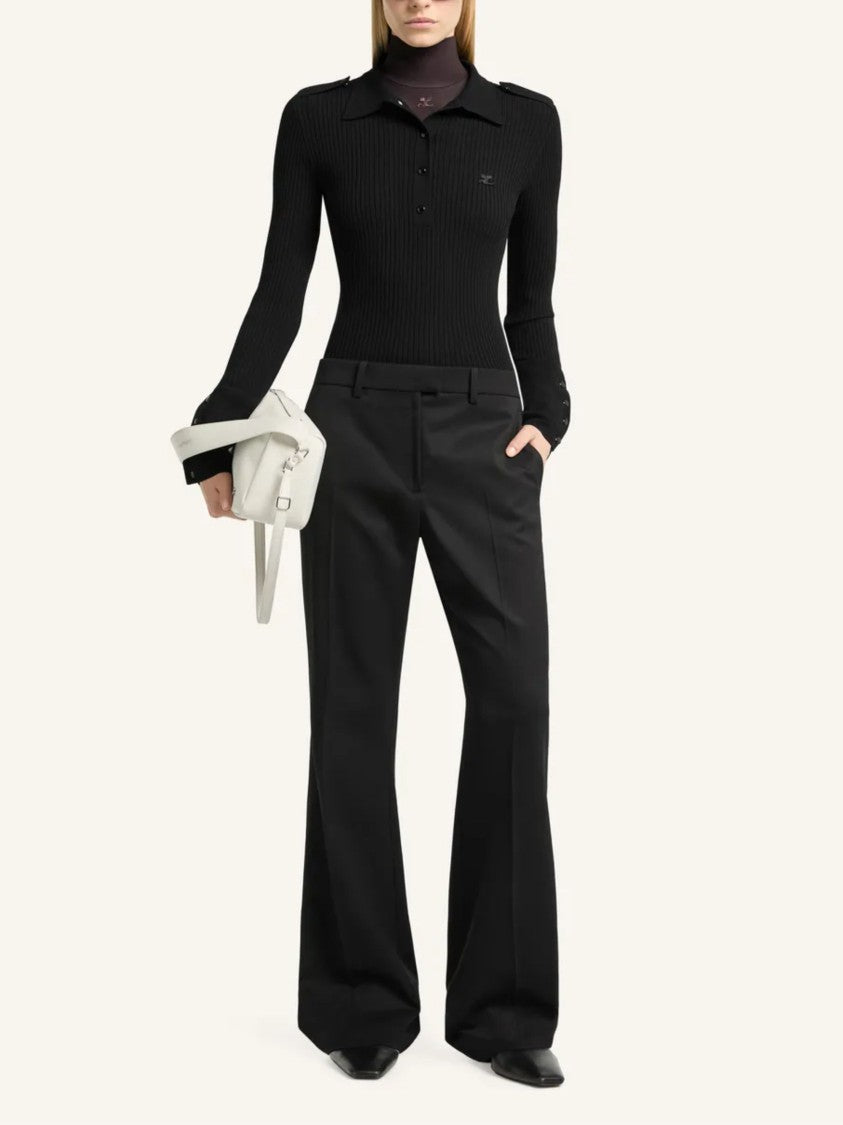 Courrèges Black Logo Polo Shirt