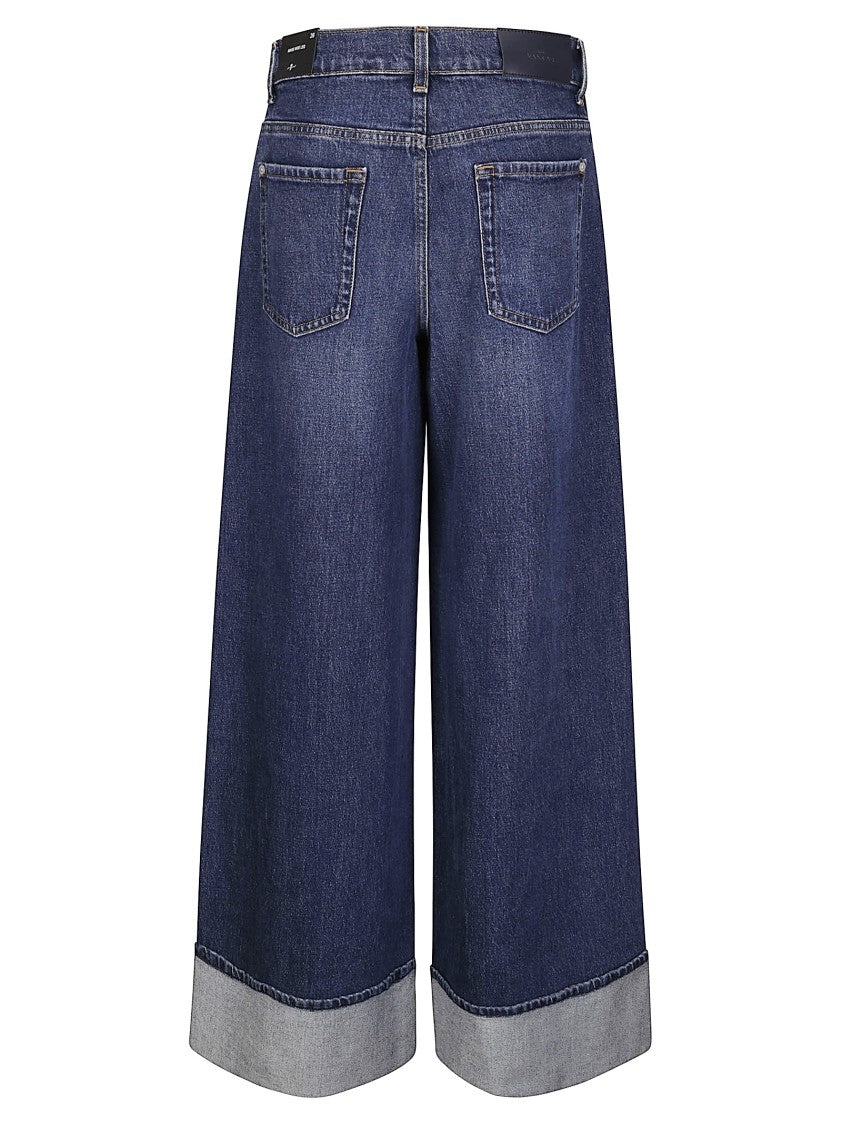 7 For All Mankind Five-Pocket, Wide-Leg Jeans