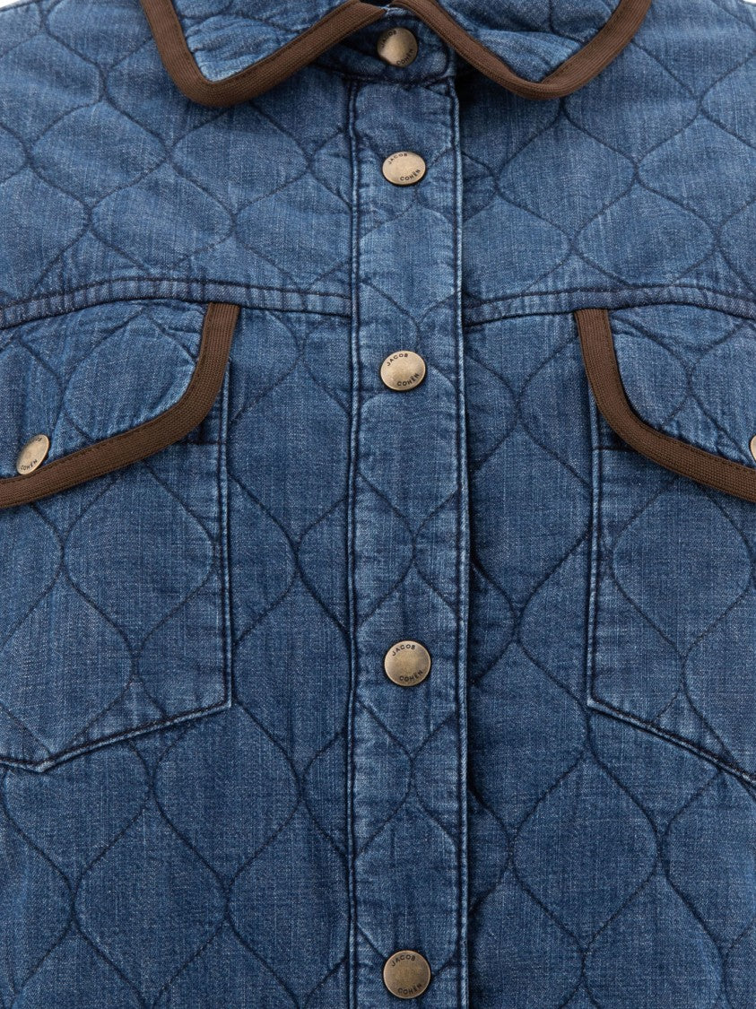 Jacob Cohen Padded Denim Overshirt With Rhombus Quilting