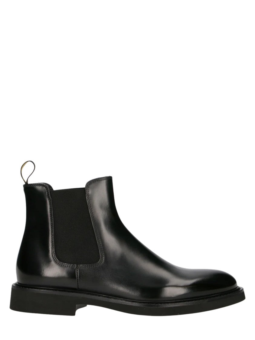 Doucal's Black Beatles Polished Leather Boots